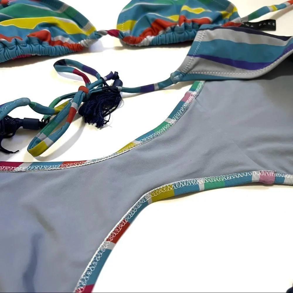 EMMA PAKE Size Large Striped Bikini